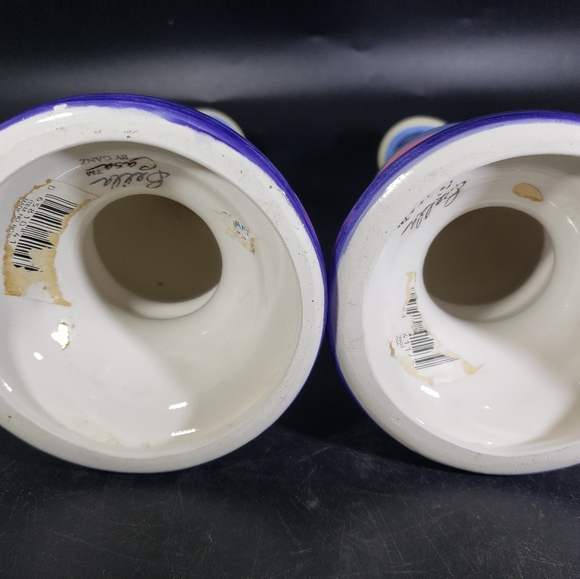 Pair of Bella Casa Multicolor Ceramic Candlestick Candle holders - Picture 5 of 8